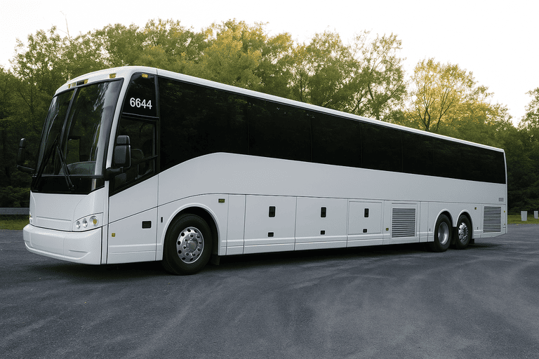 exterior of Bus Rental Company Amarillo coach bus