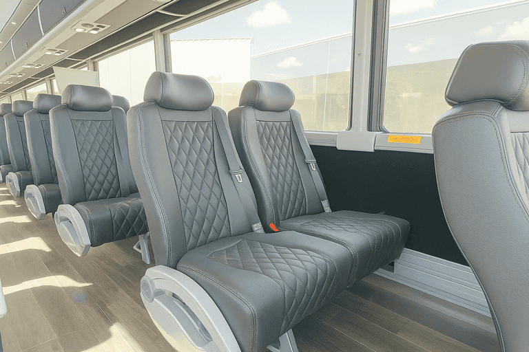 interior of Bus Rental Company Amarillo charter bus